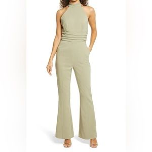 Lavish Alice Halter Neck Jumpsuit Sage Green Size 12